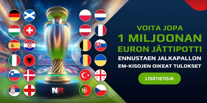 EM jalkapallo tulosveikkaus, NetBet tarjoaa jopa 1 000 000 euron jättipotin