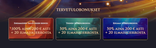 Lunasta Casino Rex bonus viidellä ensitalletuksella.