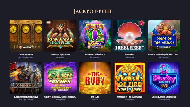 Casino Rex pelit sisältävät myös jackpotpelejä.