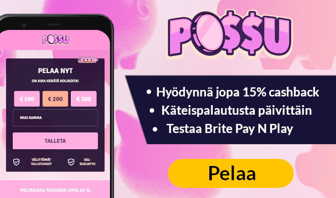 Lue Possu kasino arvostelu ja hyödynnä cashback joka päivä.