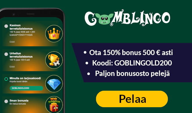 Lue Gomblingo Casino arvostelu ja testaa sekä kasino että vedonlyönti.