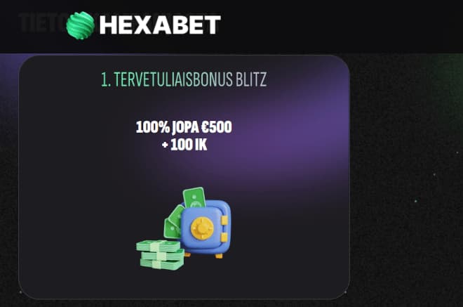 Hexabet Casino bonus tarjoaa bonusrahaa ja ilmaiskierroksia.