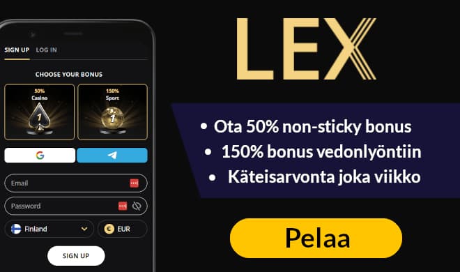 Lue Lex Casino kokemuksia ja pistä pelit käyntiin tervetulobonuksella.