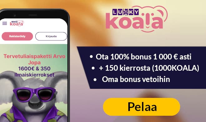 Lue Lucky Koala Casino arvostelu ja nappaa iso tervetulobonus.