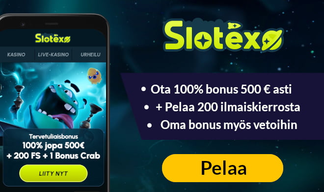 Lue Slotexo Casino arvostelu ja nappaa iso bonus.