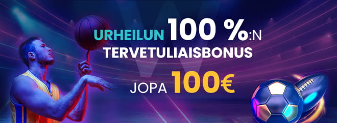 Nappaa 100% CasinoWinBig vedonlyöntibonus.