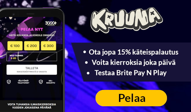 Ota Kruuna Casino testiin pikamaksuilla ja käteispalautuksella.