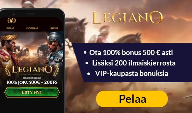 Lue Legiano Casino kokemuksia ja lunasta tervetulobonus kasinolle tai vedonlyöntiin.