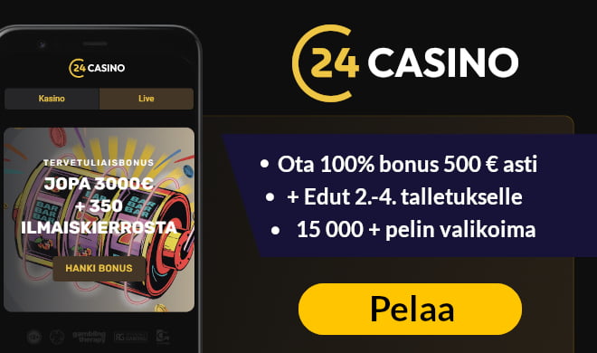 Lue 24Casino arvostelu ja ota isot bonukset.