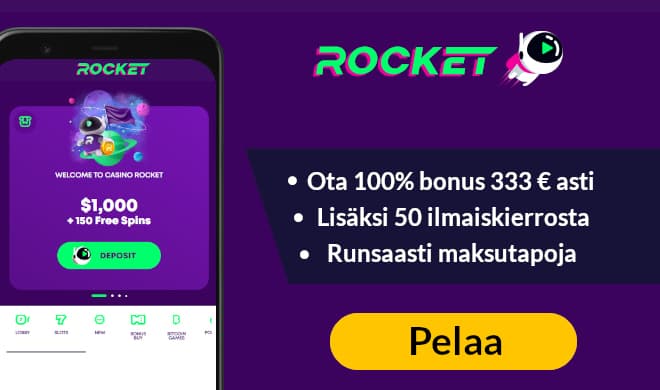 Lue Casino Rocket arvostelu ja ota uuden pelaajan bonukset.