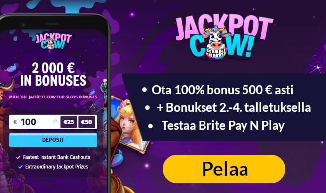 Lue Jackpot Cow Casino arvostelu ja aloita pelit pikana.