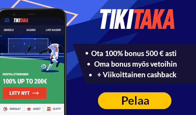 Lue TikiTaka Casino arvostelu ja ota tervetulobonus.