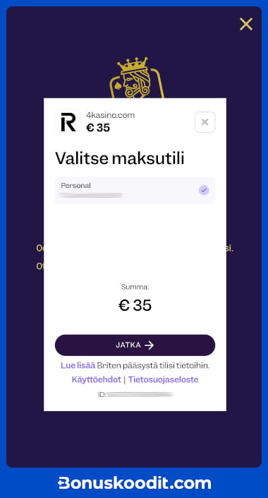 Vaihe 3 Valitse Revolut pankki tili maksuun.