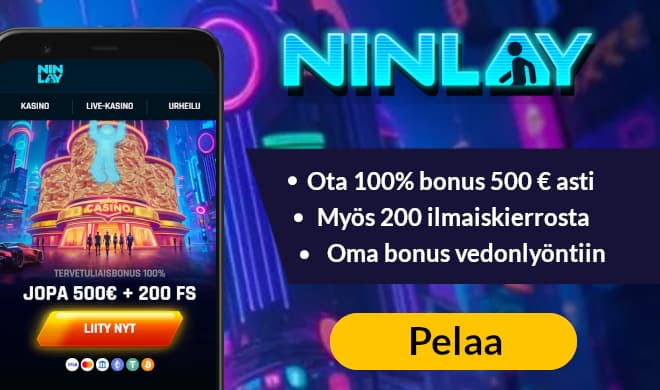 Lue Ninlay Casino arvostelu ja ota bonukset.