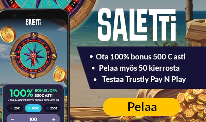 Lue Saletti Casino arvostelu ja lunasta uuden pelaajan bonus.