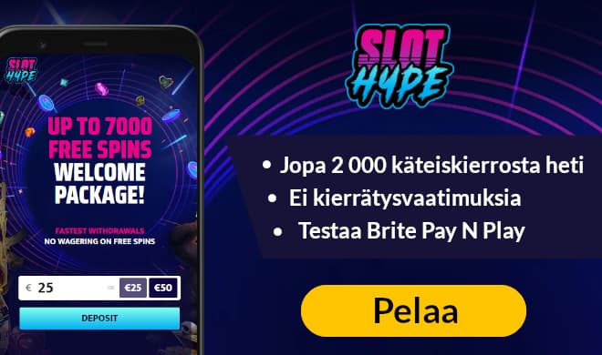 Lue SlotHype Casino arvostelu ja ota käteiskierroksia kuudella ensitalletuksella.