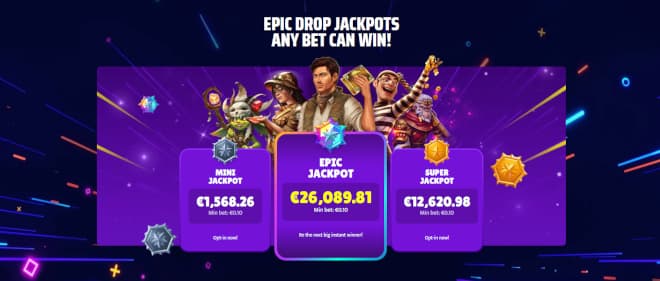 SlotHypen Epic Drop Jackpots -kampanja pudottelee jättipotteja jatkuvasti.