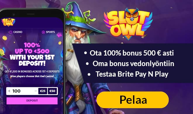 Lue Slot Owl Casino arvostelu ja lunasta tervetulobonukset.