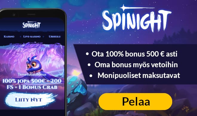 Lue Spinight Casino arvostelu ja ota bonus.