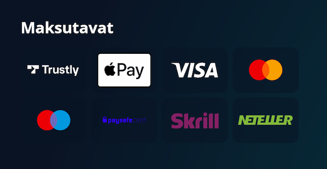 Apple Pay nettikasinon maksutapojen valikossa.