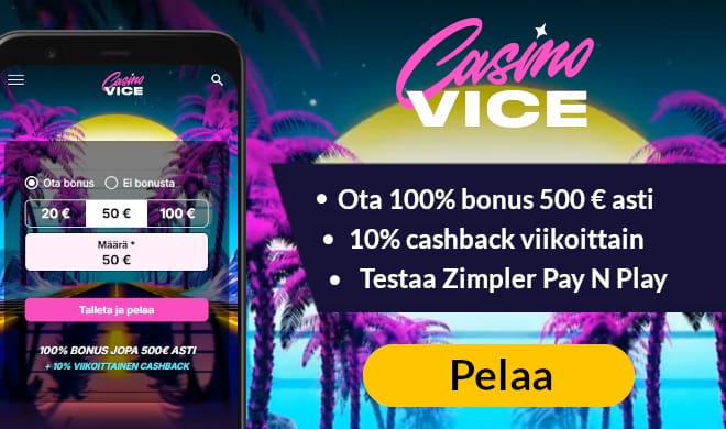 Lue Casino Vice arvostelu ja ota non sticky bonus.