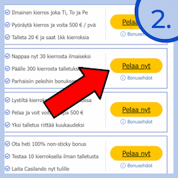 Siirry kasinolle listamme linkistä.