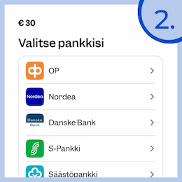 Syötä haluamasi talletussumma ja siirry verkkopankkiisi.