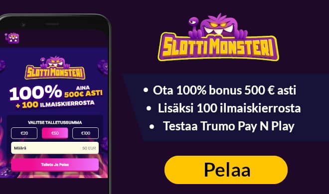 Lue Slottimonsteri arvostelu ja ota tervetulobonus.