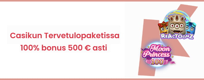 Lunasta CasikuCasino bonus heti ensitalletuksella.