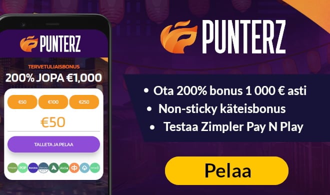 Lue Punterz Casino arvostelu ja pelaa ison bonuksen kera.