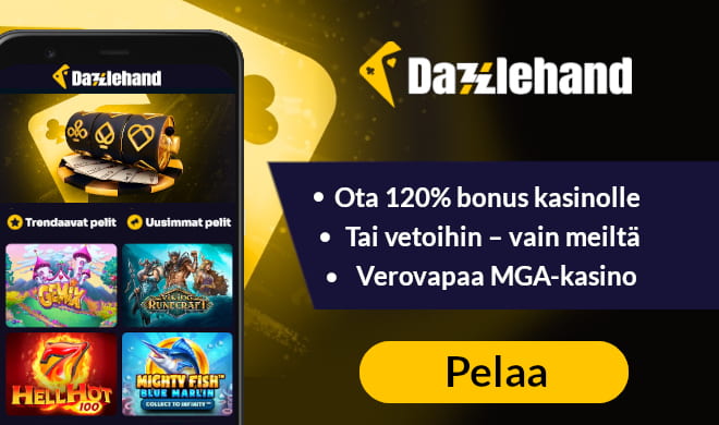 Lue DazzleHand Casino arvostelu ja ota uniikki bonus.