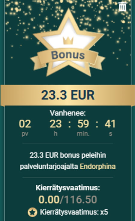 Lunasta Vivat Bet Casino bonus.