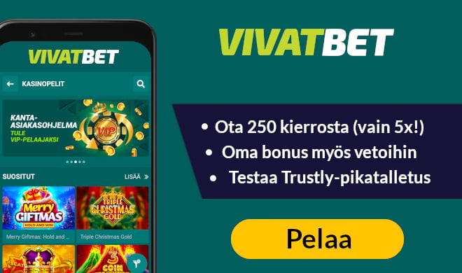 Lue VivatBet Casino arvostelu ja ota bonus.