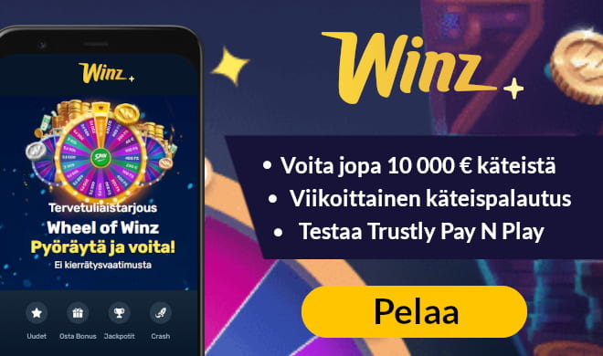 Lue Winz.io Casino arvostelu ja pyöräytä palkinto onnenpyörästä.