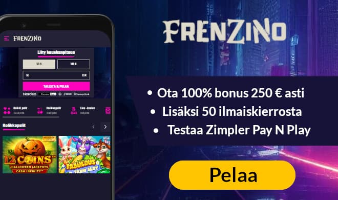 Lue Frenzino arvostelu ja ota uuden pelaajan bonus.