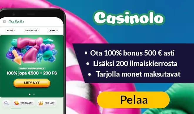 Lue Casinolo kasino arvostelu ja ota uuden pelaajan bonus.